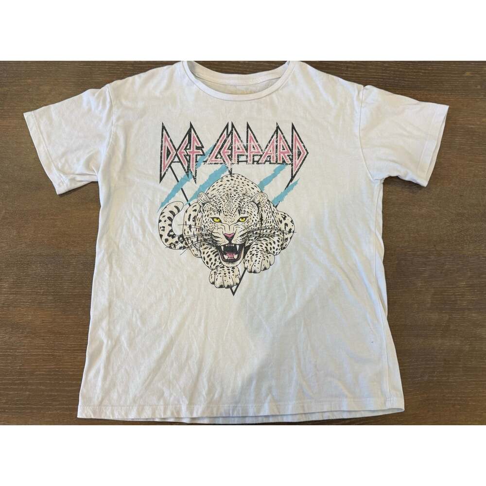 Def Leopard Concert Band Tee T-Shirt Top Women M